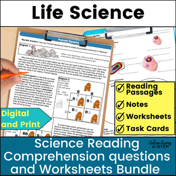 Preview of Life Science Cells Genetics Natural Selection Science Reading Comprehension