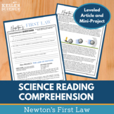Science Reading Comprehension - Newton's First Law - Print