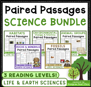 Preview of Life and Earth Science: Reading Comprehension Paired Passages BUNDLE