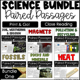 Science Reading Comprehension Paired Passages Bundle 1 Clo