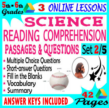 Preview of Science Reading Comprehension Passages and Questions (Set 2/5) 5th & 6th Grade