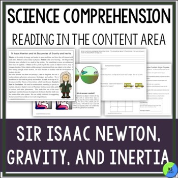 Preview of Science Reading Comprehension | Sir Isaac Newton Gravity And Inertia