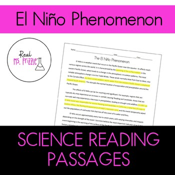 Preview of Science Reading Passage--El Niño