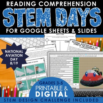 Preview of Science Reading Passage + Summer STEM Activities for National Aviation Day