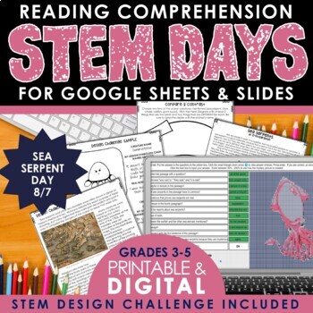 Preview of Science Reading Passage + Summer STEM Activities for Sea Serpent Day