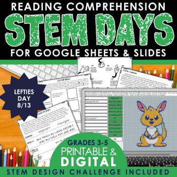 Preview of Science Reading Passage and Summer STEM Activities for Leftie Day