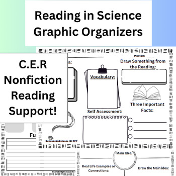 Preview of Science Reading Support Graphic Organizers!