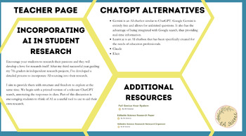 Preview of Science Research Incorporating AI - Editable