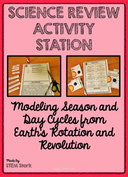 Preview of Science Review Activity Station:  Earth's Rotation and Revolution 8.7.A