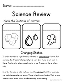 Science Review - Matter and Energy Unit Grade 2 - Ontario 