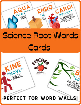 Preview of 87 Science Root Words Cards- Perfect for Word Walls