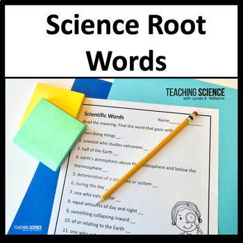 Preview of Science Vocabulary Using Root Words and Prefixes and Suffixes