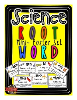 Preview of Science Root Words Vocabulary Mini Poster Set