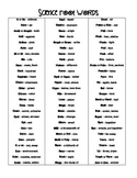 Science Root Words for Interactive Notebooks