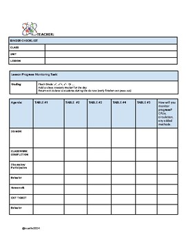 Preview of Science Rubric-Binder Checklist