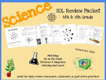 Preview of Science SOL Review Packet - 4th & 5th Grade