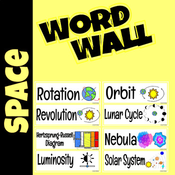 Preview of Science SPACE Unit Word Wall Vocabulary Cards