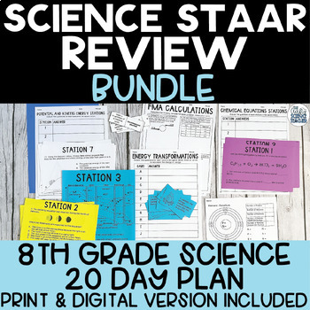Preview of Science STAAR Review 8th Grade Bundle
