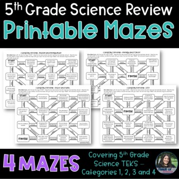 5th Grade Science STAAR Review Mazes by Fields of Learning | TpT