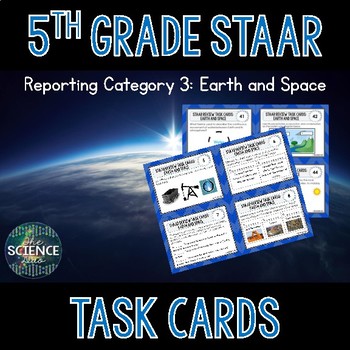 Preview of Science STAAR Review Task Cards - Earth and Space - 5th Grade
