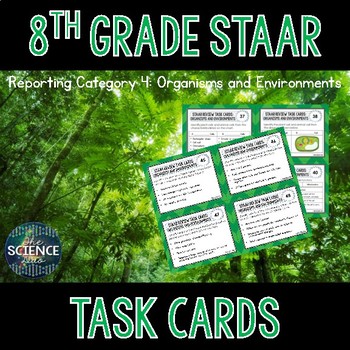 Preview of Science STAAR Review Task Cards - Organisms and Environments