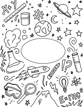 Preview of Science / STEAM Binder Cover Coloring Page