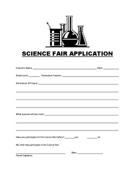 Preview of Science/STEAM/STEM Fair Application