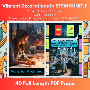 Preview of Back to School BUNDLE Science STEM (40+ Decor Posters & Bulletin Boards)