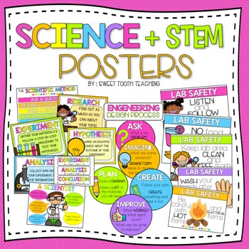Preview of Science & STEM Posters | Lab Safety Posters | Engineering Design Process