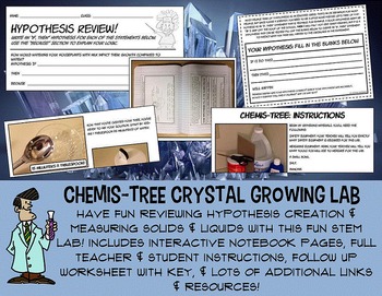 Preview of Science & STEM crystal growing lab hypothesis measuring 5th 6th 7th 8th jr high