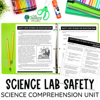 Preview of Science Safety Activity - Science Reading Comprehension Passage & Questions Quiz