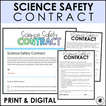 Preview of Science Safety Contract- Editable