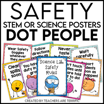 Preview of Science Safety Posters featuring Dot People and Banners
