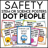 Science Safety Posters featuring Dot People and Banners