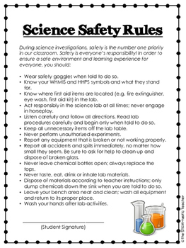 Science Safety Rules by STEM-tastic Teaching Resources | TpT