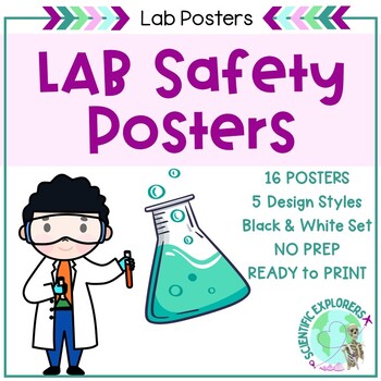 Science Safety Rules Poster Set (16 Ready to Print) by Scientific Explorers