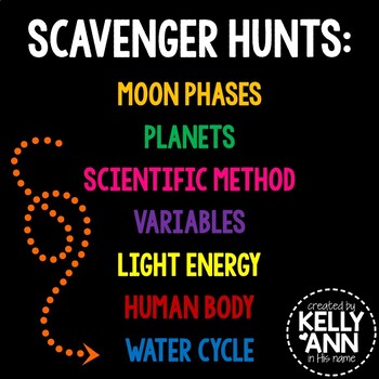 Preview of Science Scavenger Hunt Activity Bundle, Elementary Science Activities