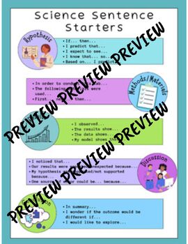 PRINTABLE Science Sentence Starters Poster PDF by Accessible STEM by Sedona