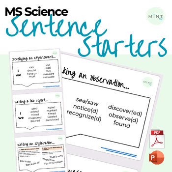 sentence starters for science essays