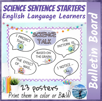 Preview of Science Sentence Starters for ELLs | Bulletin Board Posters | ESL Strategies