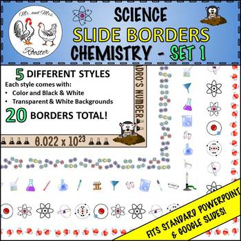 Preview of Science Slide Borders: Chemistry - Set 1 {Ppt or Google Slides - LANDSCAPE}