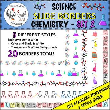 Preview of Science Slide Borders: Chemistry - Set 2 {Ppt or Google Slides - LANDSCAPE}