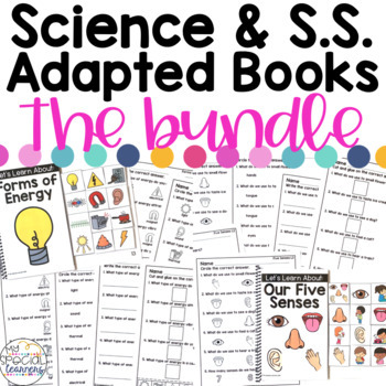 Preview of Science & Social Studies Adapted Books for Special Education BUNDLE