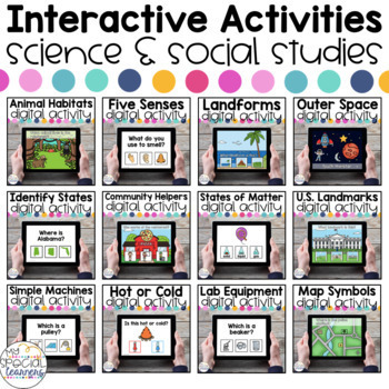 Preview of Science & Social Studies Digital Activities BUNDLE for Special Education