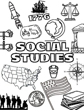 Preview of Science & Social Studies Title Page Coloring Sheet Interactive Notebooks