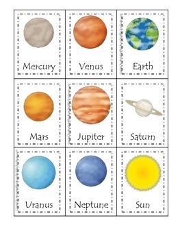 pre k solar system printables