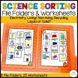 Science Sorting File Folders and Worksheets for Autism and