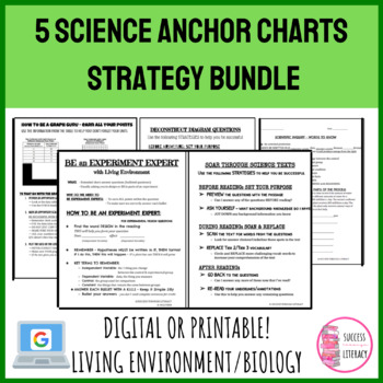 Preview of Digital Science Literacy Strategies Bundle - Anchor Charts, Questions & Videos