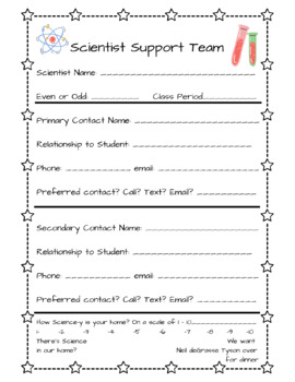 Preview of Science Student Information