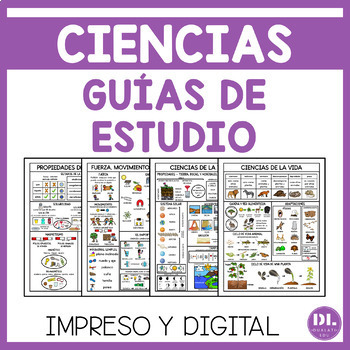 Preview of Ciencias Guías de Estudio | Science Study Sheets Spanish